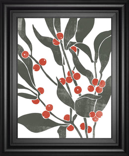 Colorblock Berry Branch Ii By Emma Scarvey 22X26 Framed Print