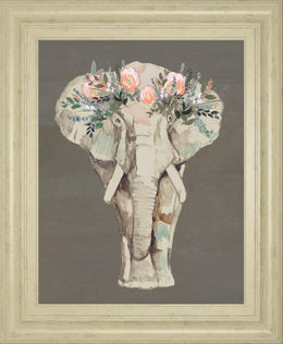Flower Crown Elephant Ii By Jennifer Goldberger 22X26 Framed Print