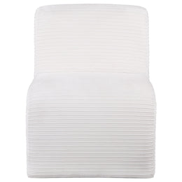 Drayton Upholstered Curved Armless Accent Chair Ivory