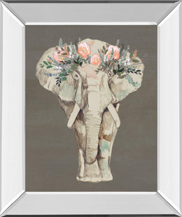 Flower Crown Elephant Ii By Jennifer Goldberger 22X26 Mirror Frame Print