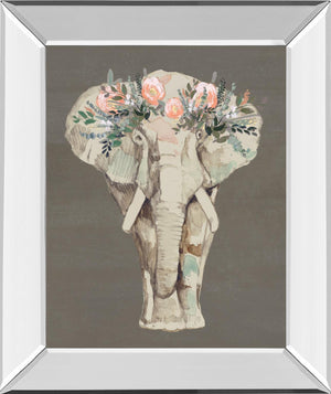 Flower Crown Elephant Ii By Jennifer Goldberger 22X26 Mirror Frame Print