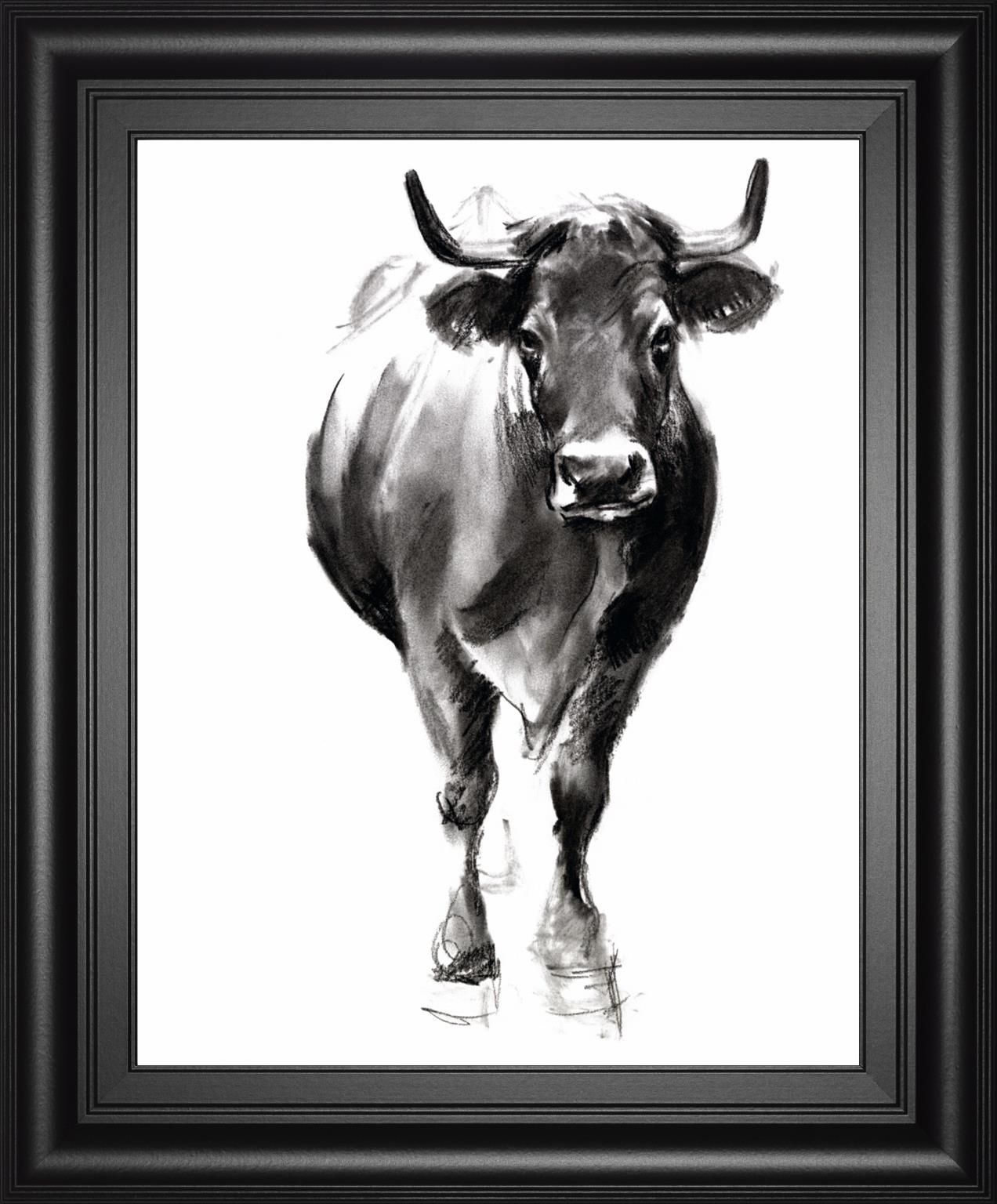 Charcoal Cattle Ii By Jennifer Paxton Parker 22X26 Framed Print