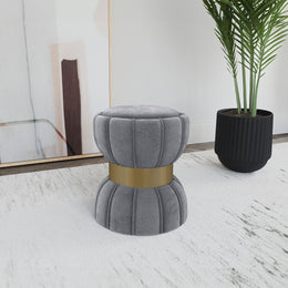 Sora Round Upholstered Ottoman Berry