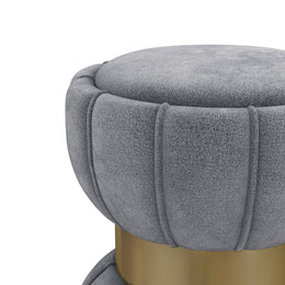 Sora Round Upholstered Ottoman Berry