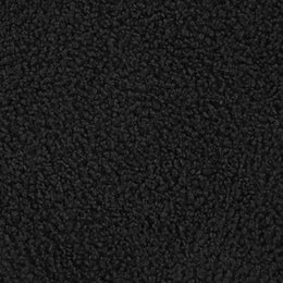 Zena Faux Sheepskin Upholstered Round Ottoman Black