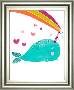 Happy Narwals Iii By June Erica Vess 22X26 Framed Print