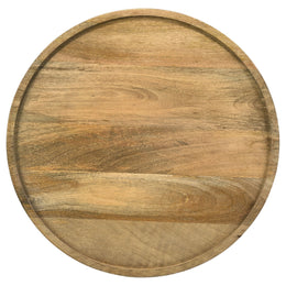 Ixia Round Solid Mango Wood Accent Side Table Black Stain