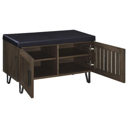Brixton 2-door Padded Entryway Shoe Storage Bench Black