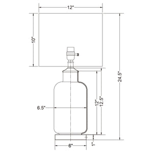 Aisha 25-inch Drum Shade Glass Table Lamp Antique Brass
