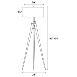 Harrington 60-inch Drum Shade Metal Tripod Floor Lamp Black