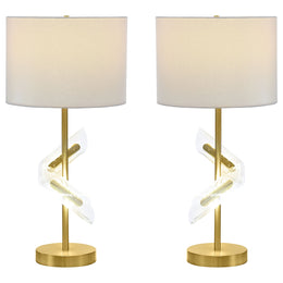 Kingsley 30-inch Drum Shade Table Lamp Gold (Set of 2)