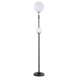 Dacki 69-inch Dual Spherical Bulb Metal Floor Lamp Black