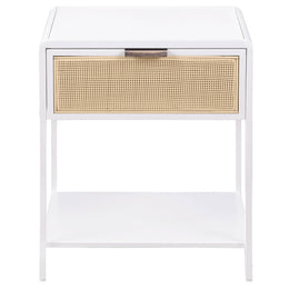 Amherst 1-drawer Radio Weave Cane Metal Bedside Table