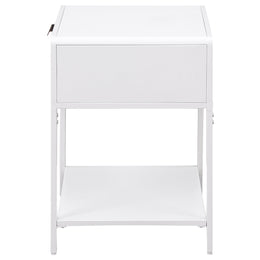 Amherst 1-drawer Radio Weave Cane Metal Bedside Table