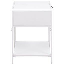 Amherst 1-drawer Radio Weave Cane Metal Bedside Table