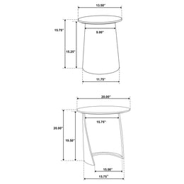 Yency  Round Mango Wood Nesting Table Set Dark Brown
