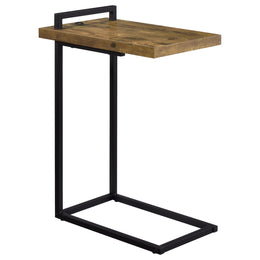 Maxwell C-shaped Side Table USB Charging Grey Faux Marble