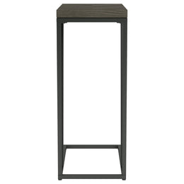 Sergio Engineered Wood C-Shaped Side Table Rustic Tobacco
