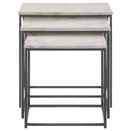 Medora  Marble Top Nesting Table Set White