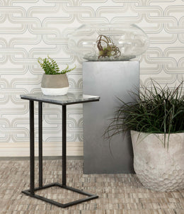 Vicente Marble Top C-Shaped Sofa Side Table Green