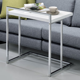 Dani Rectangular C-Shaped Sofa Side Table Rustic Nutmeg