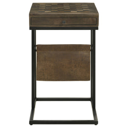 Chessie 1-drawer Side Table With Leatherette Sling Tobacco