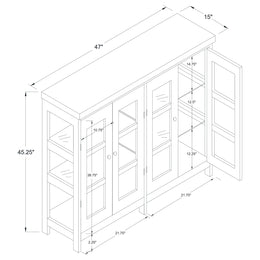 Sable 4-door Wood Accent Storage Display Cabinet Off White