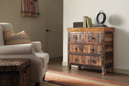 Harper 3-door Solid Reclaimed Wood Accent Cabinet Brown