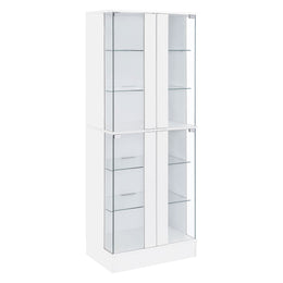 Cabra 4-door LED Curio Display Cabinet Black High Gloss