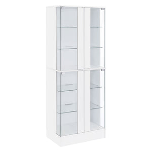Cabra 4-door LED Curio Display Cabinet Black High Gloss