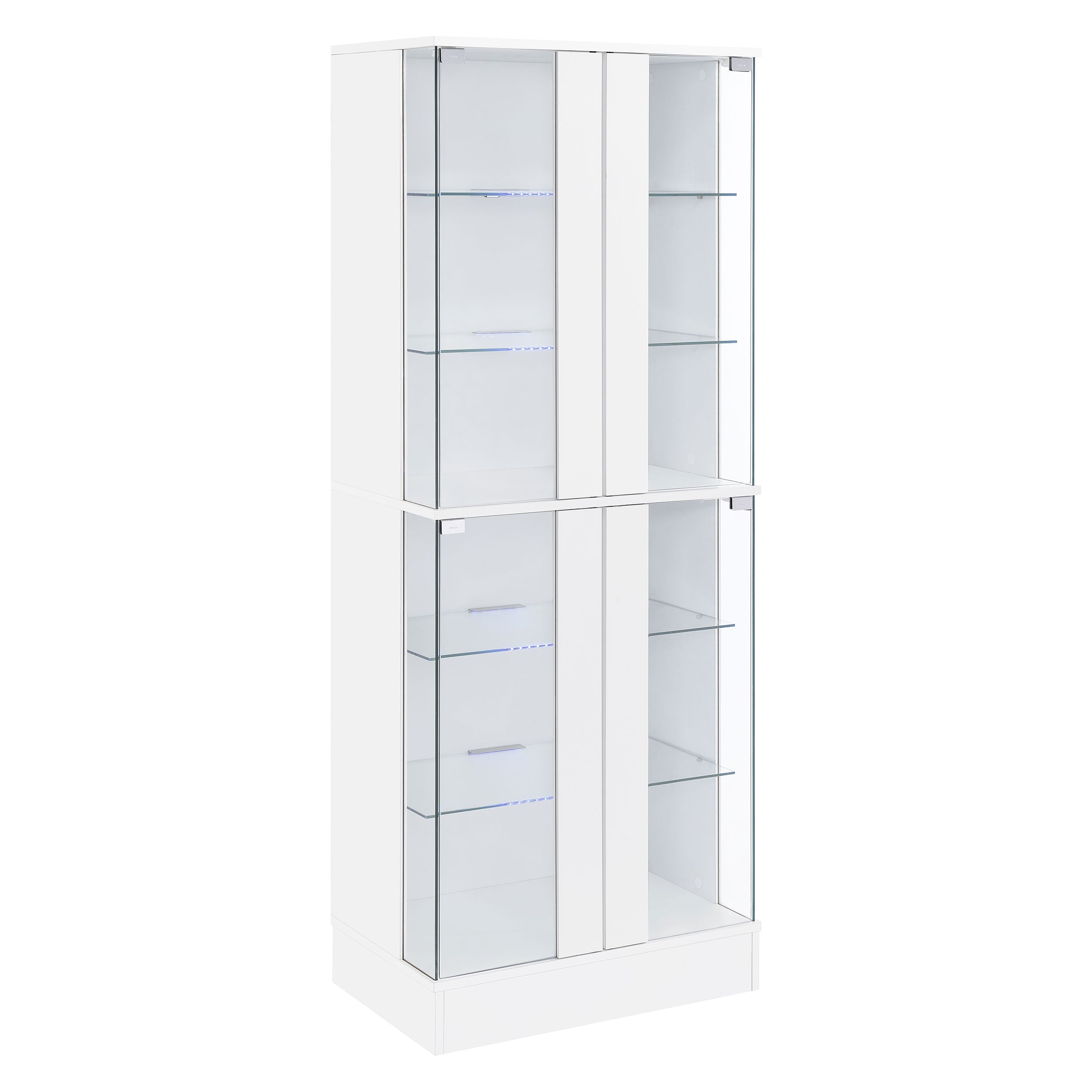Cabra 4-door LED Curio Display Cabinet Black High Gloss