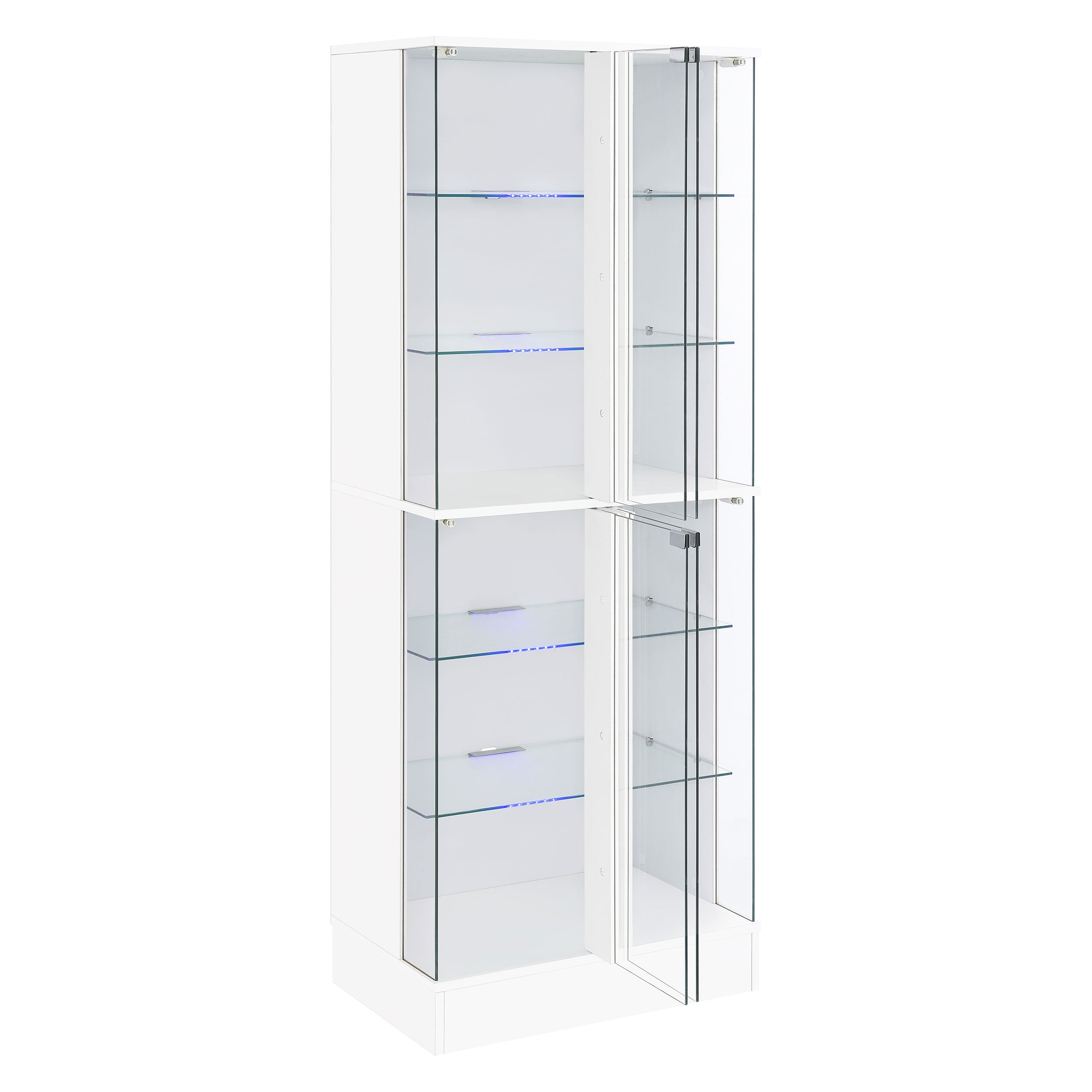 Cabra 4-door LED Curio Display Cabinet Black High Gloss