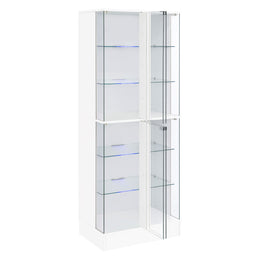 Cabra 4-door LED Curio Display Cabinet Black High Gloss