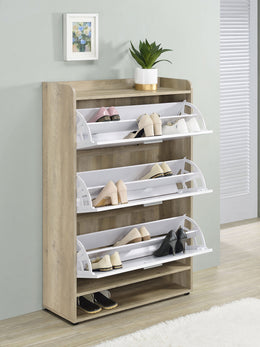 Denia 3-tier Engineered Wood Shoe Cabinet Grey