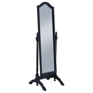 Cabot Wood Adjustable  Length Cheval Mirror Black