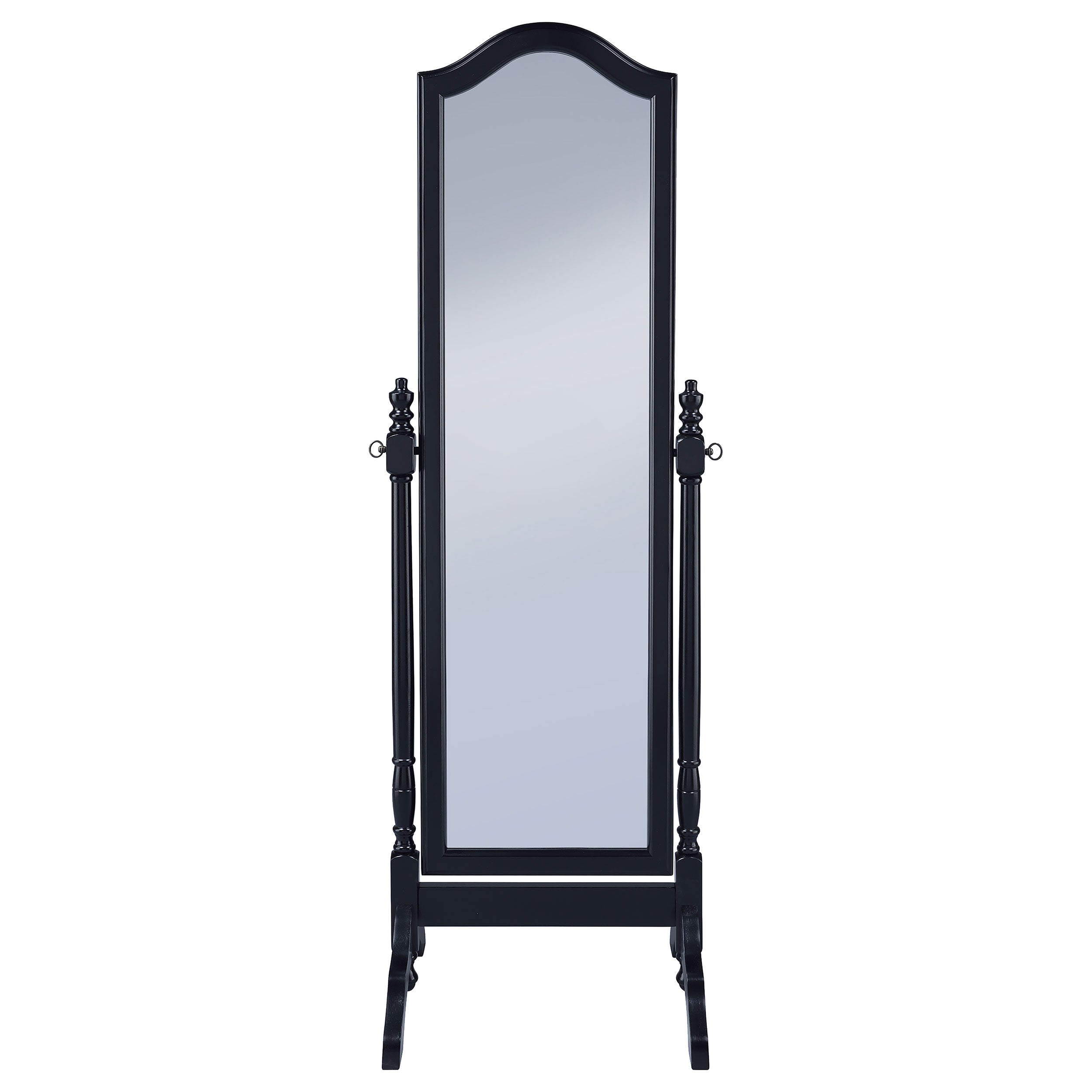 Cabot Wood Adjustable  Length Cheval Mirror Black