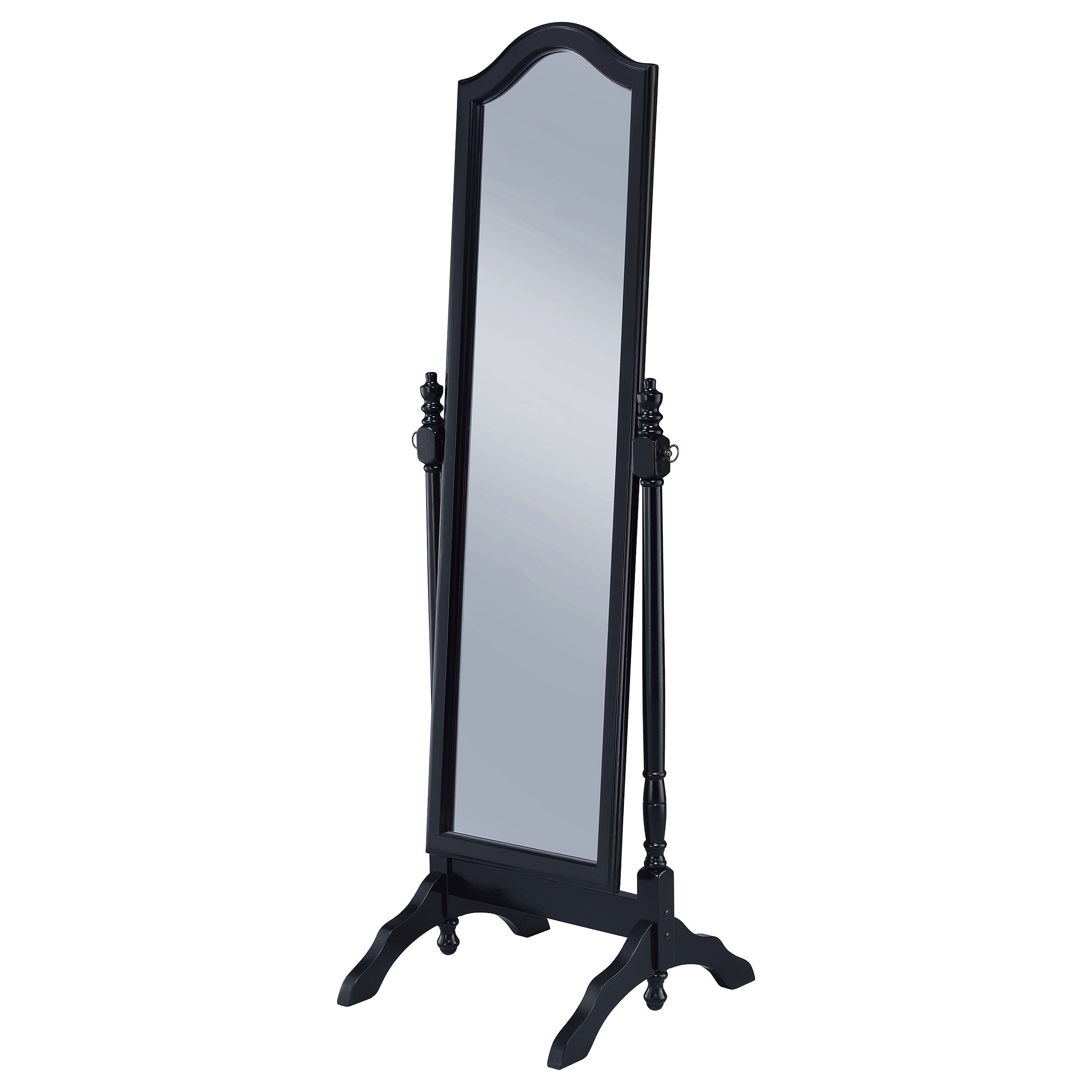 Cabot Wood Adjustable  Length Cheval Mirror Black