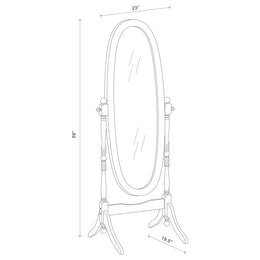 Foyet Wood Adjustable  Length Cheval Mirror Black