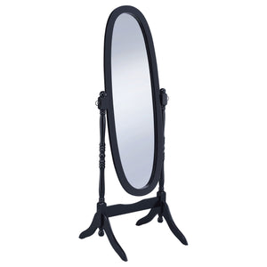 Foyet Wood Adjustable  Length Cheval Mirror Black