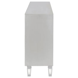 Leticia 3-drawer Mirrored Storage Accent Cabinet Silver