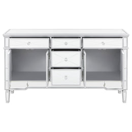 Duchess 5-drawer Mirrored Storage Accent Cabinet Silver