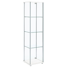 Bellatrix 4-shelf Clear Glass Curio Cabinet Cappuccino