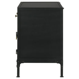 Sadler 2-drawer Metal Accent Storage Cabinet Matte Black