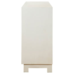 Voula 4-door Wood Accent Storage Cabinet White and Gold