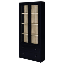 Hawthorne 4-shelf Glass Door Tall Cabinet with Drawers