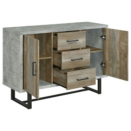 Abelardo 3-drawer Engineered Wood Cabinet Weathered Oak