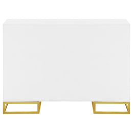 Elsa 2-door Wood Storage Accent Cabinet White and Gold