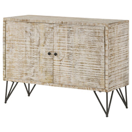 Eileen 2-door Wood Storage Accent Cabinet White Washed