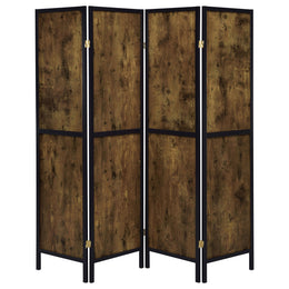 Deepika 4-Panel Room Divider Folding Screen Grey Driftwood