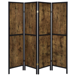 Deepika 4-Panel Room Divider Folding Screen Grey Driftwood